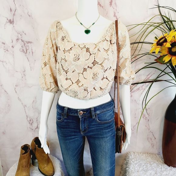 Anthropologie Tularosa lace crop top - Picture 3 of 9